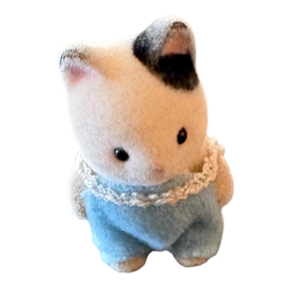 Calico Critters Calico Cat Baby Figure Lace Romper Sylvanian Families Miniature - Picture 3 of 4